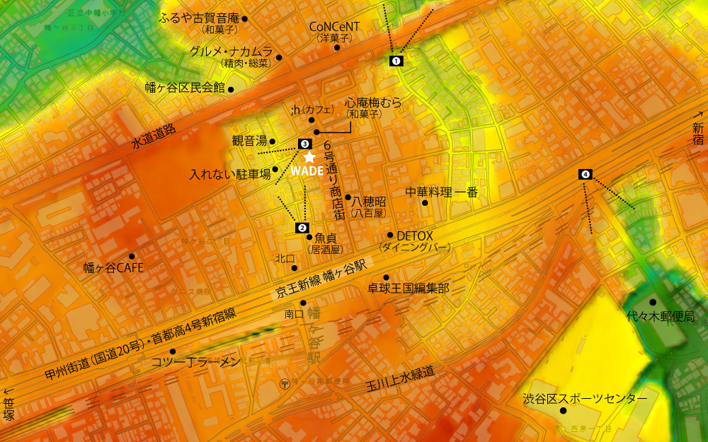 幡ヶ谷3D地形図